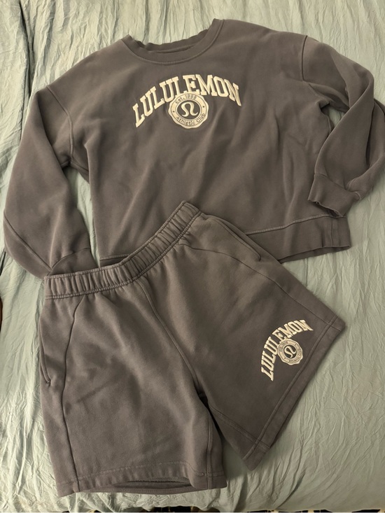 lululemon athletica Pants - lululemon athletica Purple/Gray Sweatshirt & Shorts Set